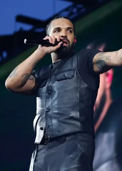 Drake Wireless Festival 2025 Black Leather Vest
