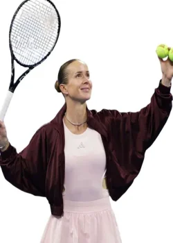 Elina Svitolina 2026 US Open Burgundy Jacket