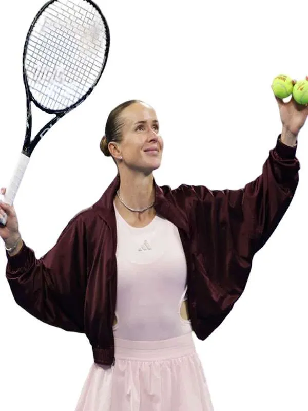Elina Svitolina 2026 US Open Burgundy Track Jacket