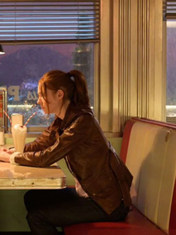 Karen Gillan Gunpowder Milkshake Sam Brown Leather Jacket