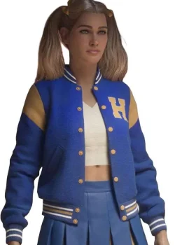 Halloween The Game Lynda van der Klok Blue Letterman Jacket