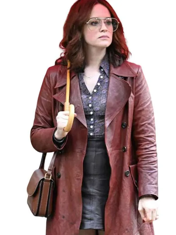 Ink 2026 Jules Davies Brown Leather Trench Coat