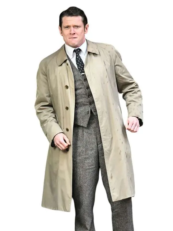 Jack O’Connell Ink 2026 Larry Lamb Beige Cotton Coat