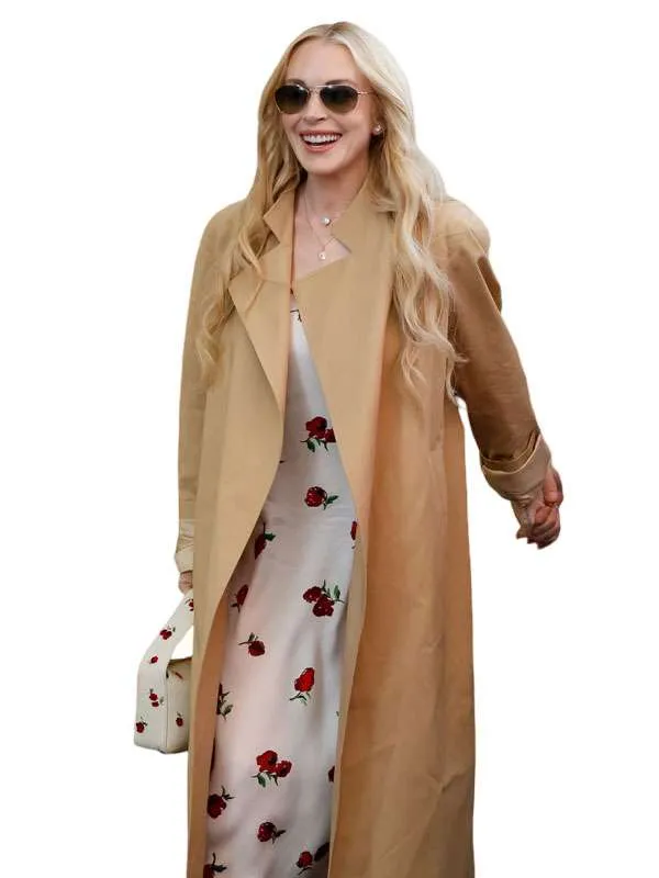 US Open Tennis Championship 2026 Lindsay Lohan Beige Trench Coat