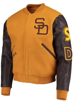 Logo San Diego Padres Full-Zip Varsity Orange And Yellow Jacket