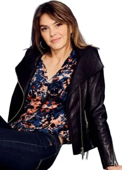 Love Finds You 2026 Aimee Teegarden Black Leather Jacket