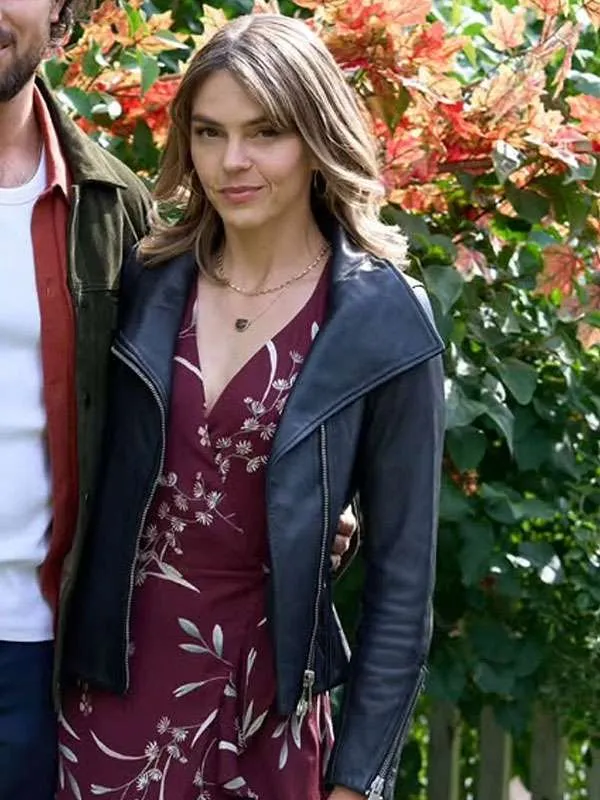 Aimee Teegarden Love Finds You 2026 Alex Black Leather Jacket