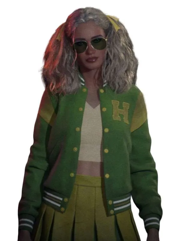 Halloween The Game Lynda van der Klok Green Varsity Jacket