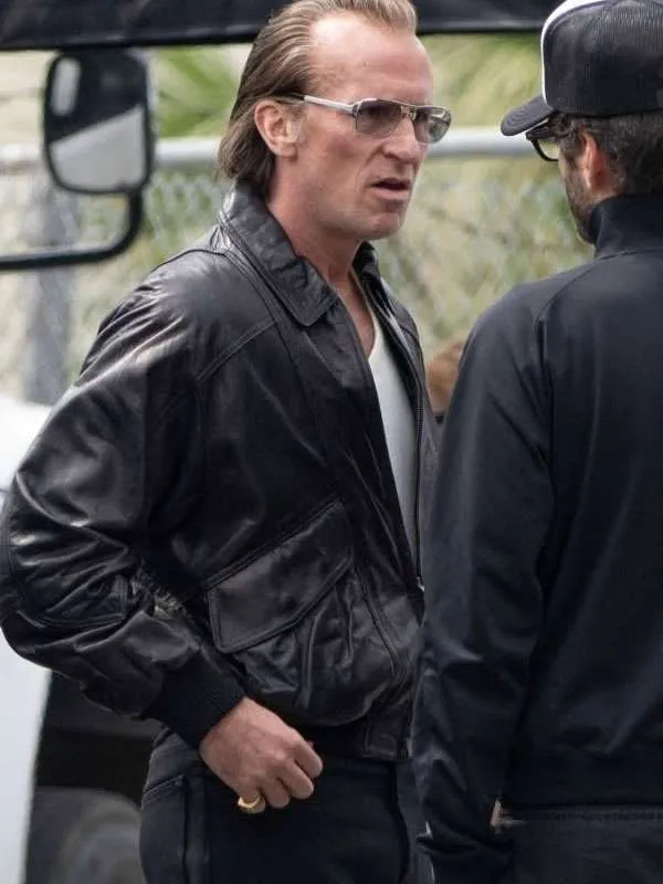 Shop Christian Bale Madden Al Davis Black Leather Bomber Jacket