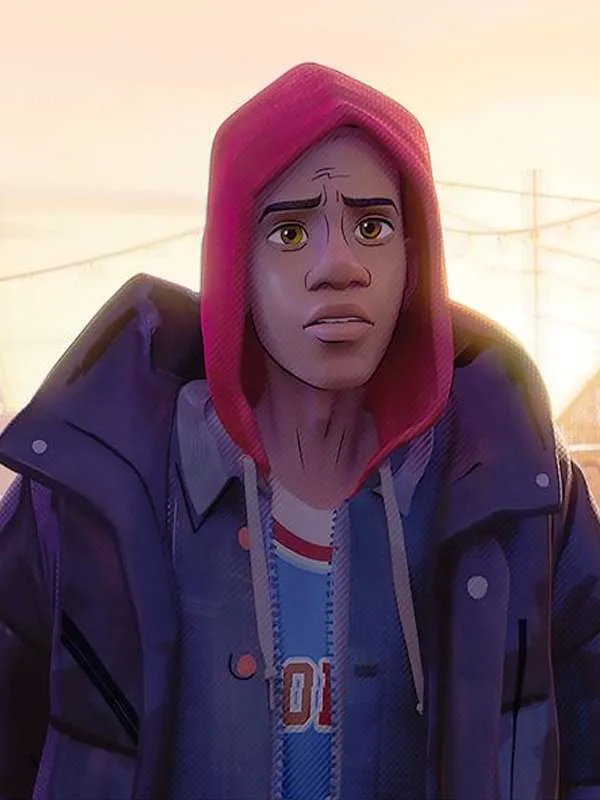 Spider-Man Across the Spider-Verse 2023 Miles Morales Black Puffer Hooded Jacket