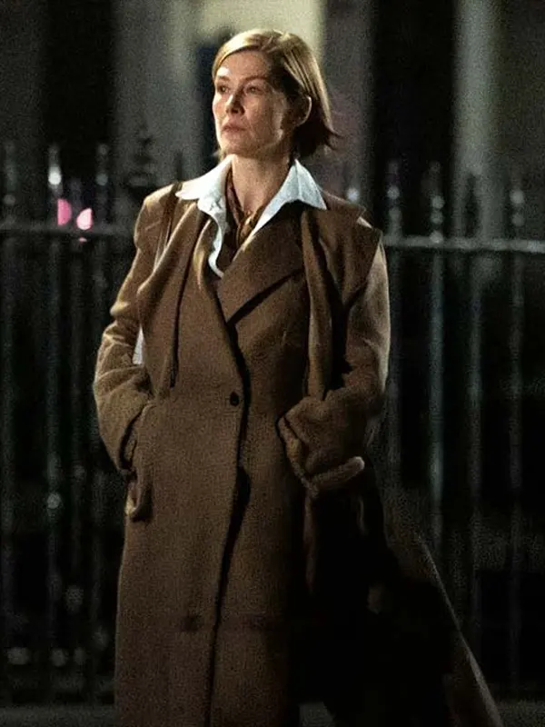 Wife and Dog 2026 Rosamund Pike Brown Wool Coat