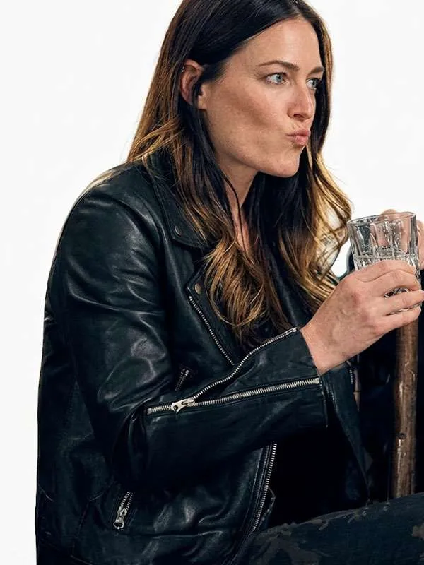 Lauren Glazier Ransom Canyon S01 Angie O’Grady Black Biker Jacket