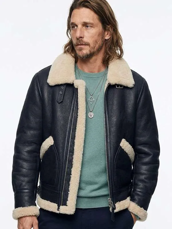 Ransom Canyon 2026 Oliver B3 Aviator Black Shearling Leather Jacket