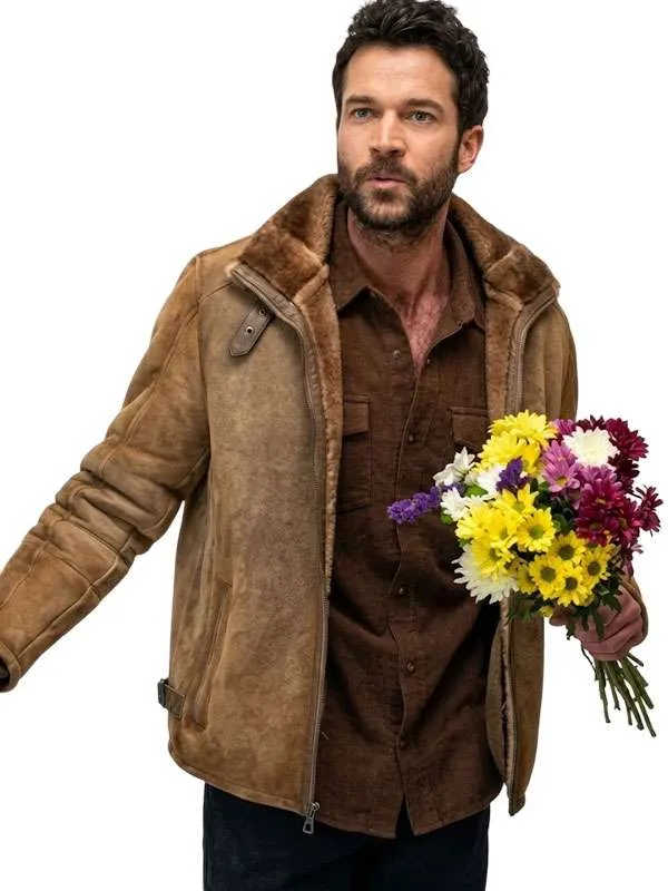 Ransom Canyon S02 Jack Schumacher Shearling Brown Suede Leather Jacket