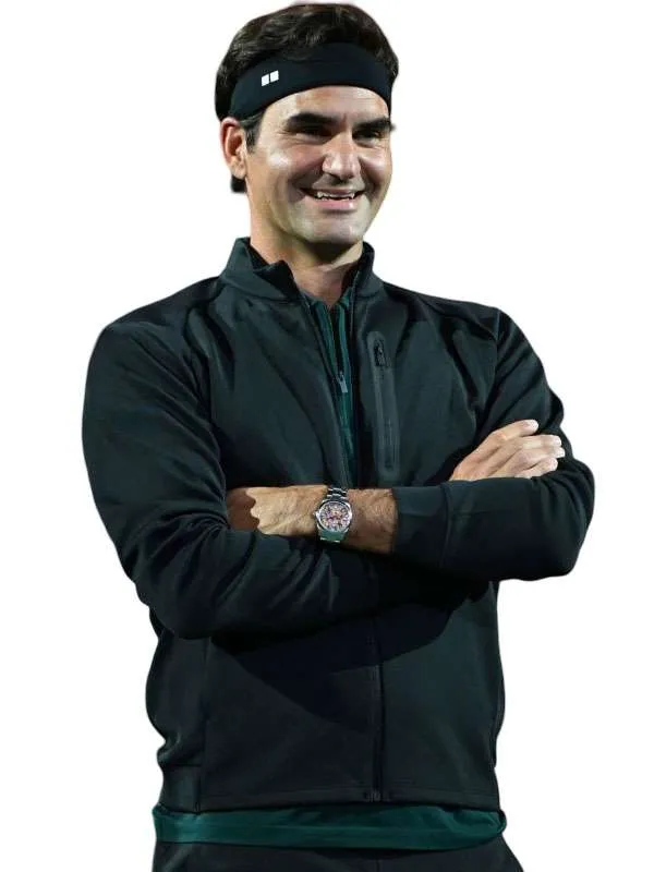 US Open New York Exhibition Match 2026 Roger Federer Black Track Jacket