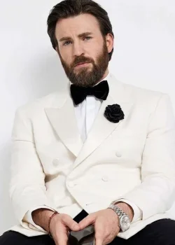 Sacrifice 2026 Chris Evans White Blazer