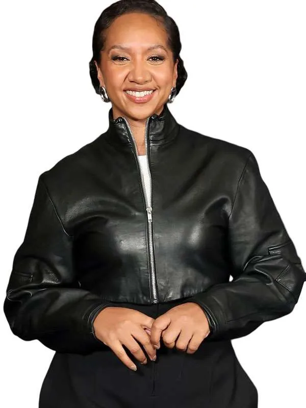 Alexandria Riley TV Series Silo S03 Camille Sims Black Leather Jacket