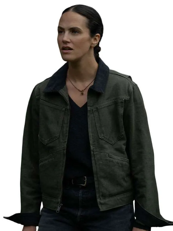 Jessica Brown Findlay Silo S03 Charlotte Keene Green Cotton Jacket