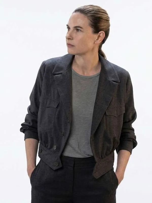 TV Series Silo S03 Juliette Nichols Grey Wool Jacket