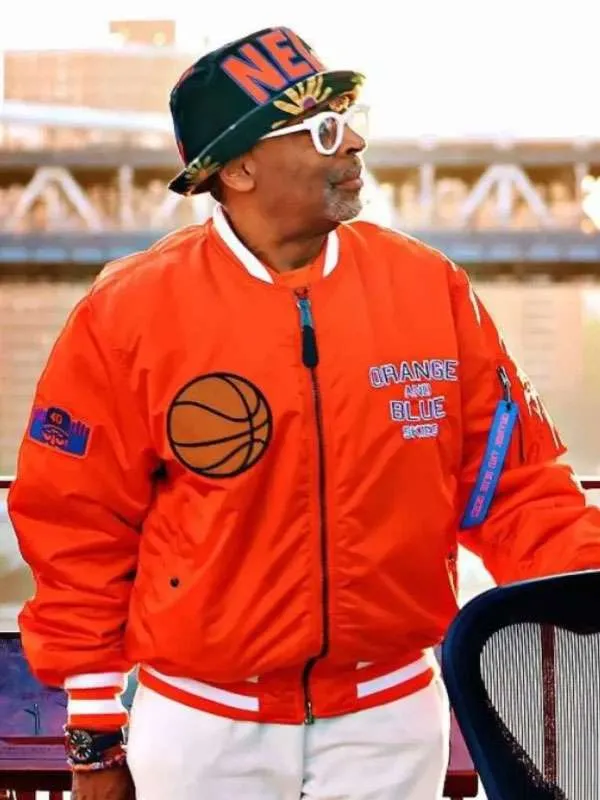 NBA Finals New York Knicks 2026 Spike Lee Orange Varsity Bomber Jacket