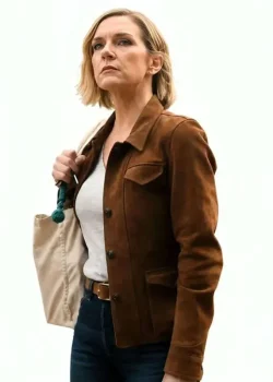 Stick S02 Rhea Seehorn Brown Suede Leather Jacket