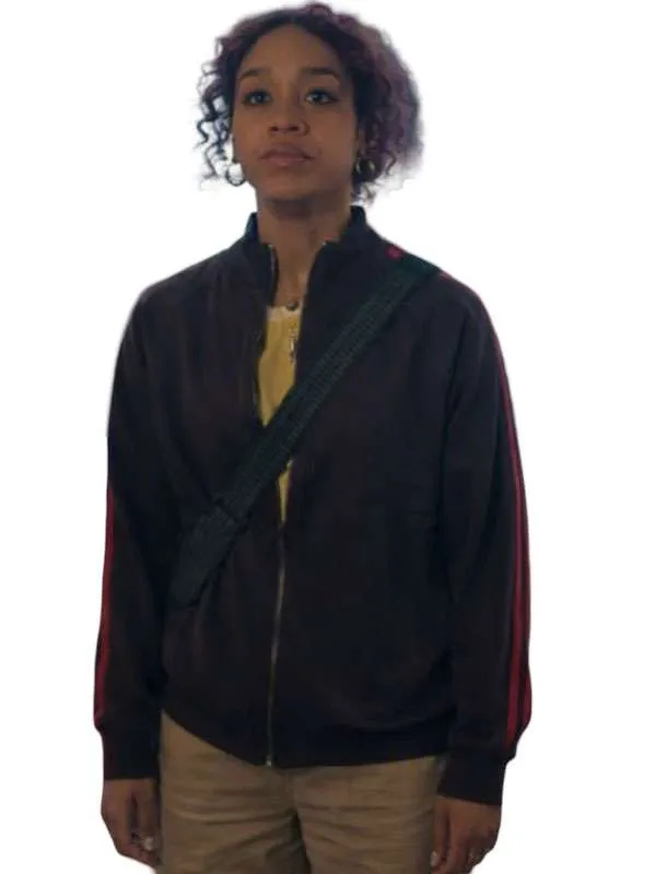 Savannah Steyn TV Series Ride or Die 2026 Queenie Stripe Brown Track Jacket