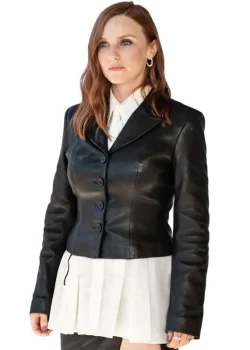 Ted Lasso S04 Faye Marsay Black Leather Jacket