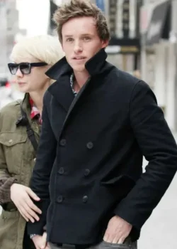 The Day of the Jackal Eddie Redmayne Black Peacoat