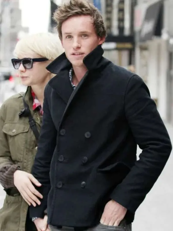 The Day of the Jackal 2024 Eddie Redmayne Black Peacoat