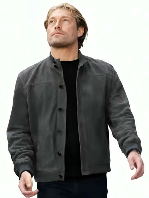 Daniel Ings The Gentlemen 2026 Freddy Horniman Grey Suede Bomber Jacket