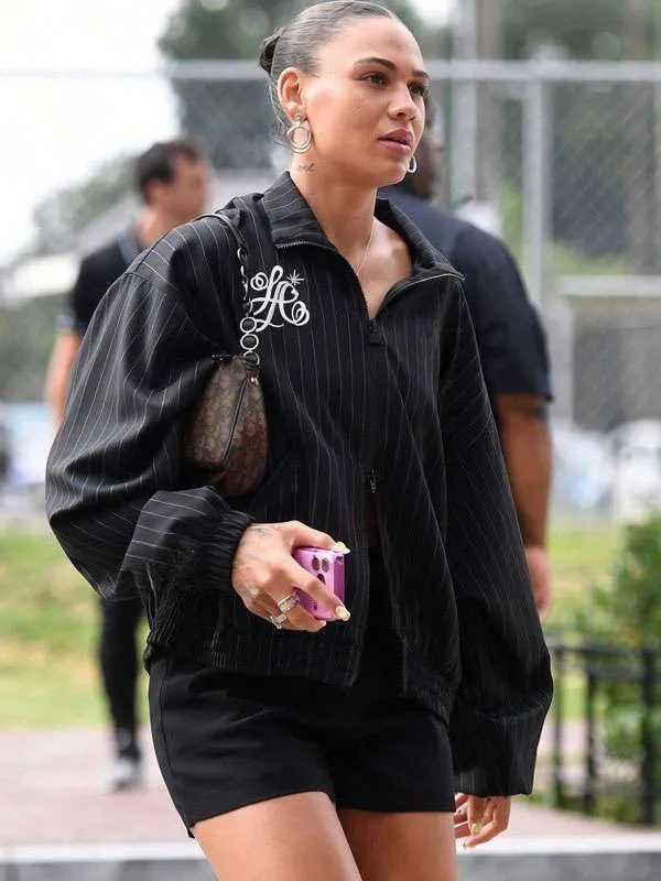 Trinity Rodman US Open Championships Black Pinstripes Jacket