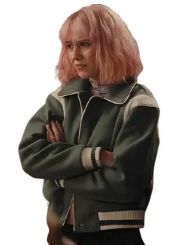Trying 2026 Scarlett Rayner Green Varsity Jacket