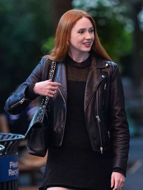 US Open Tennis 2026 Karen Gillan Black Biker Jacket