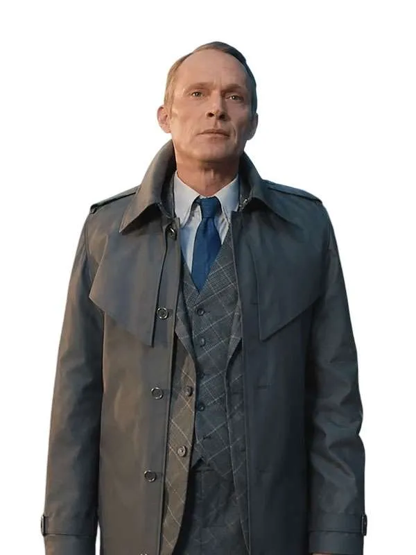 Shop Paul Bettany Visionquest S01 Vision Grey Trench Coat