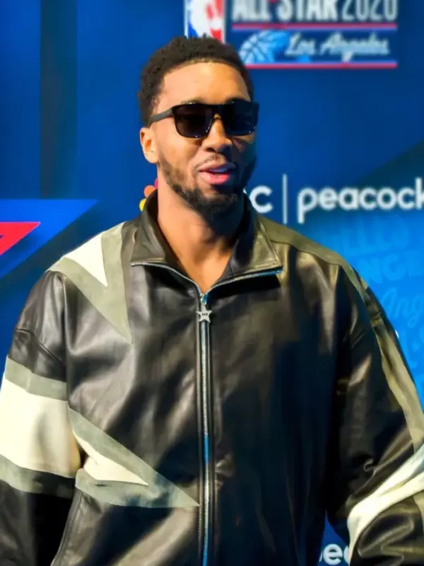 All Star Game 2026 Donovan Mitchell Black Leather Jacket