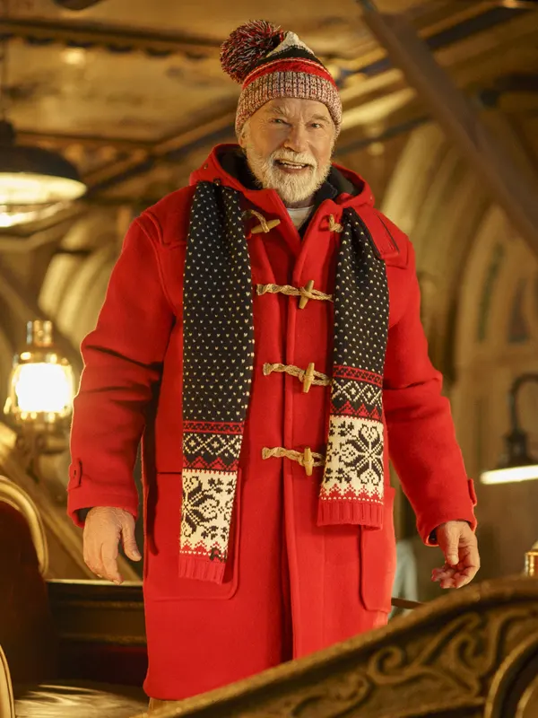The Man with the Bag Arnold Schwarzenegger Red Wool Coat