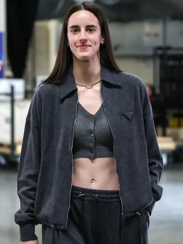 Caitlin Clark Fever vs Aces Playoff Game 2026 Black Wool Jacket