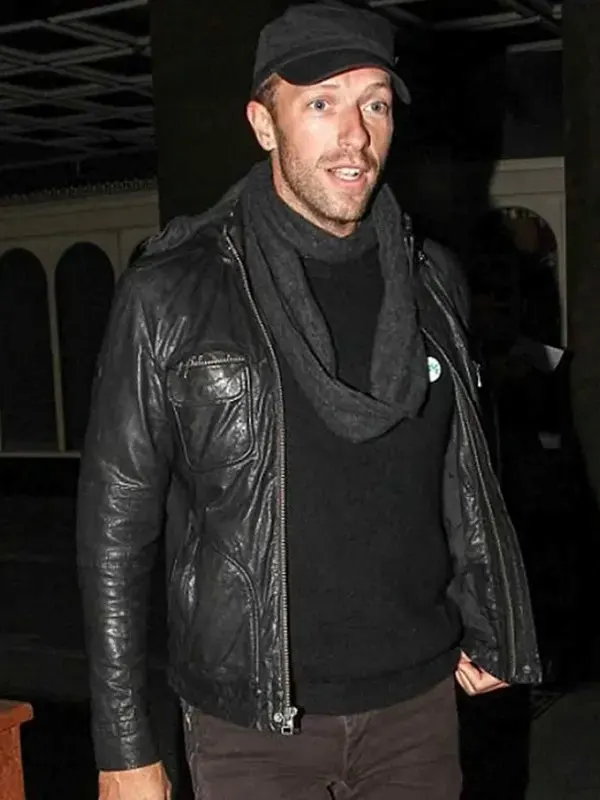 Chris Martin Coldplay Hooded Leather Jacket