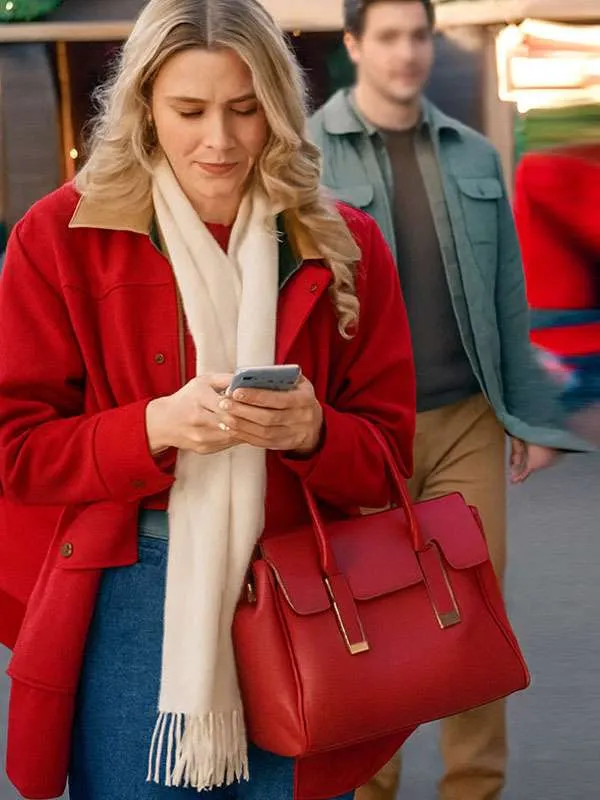 Rose Reid Christmas on Every Page Rosemary Red Wool Coat