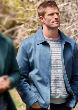 Finding Mr Christmas Davey Fisher Blue Suede Jacket