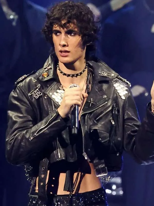 George Michael MTV Video Music Awards 2026 Black Cropped Leather Jacket