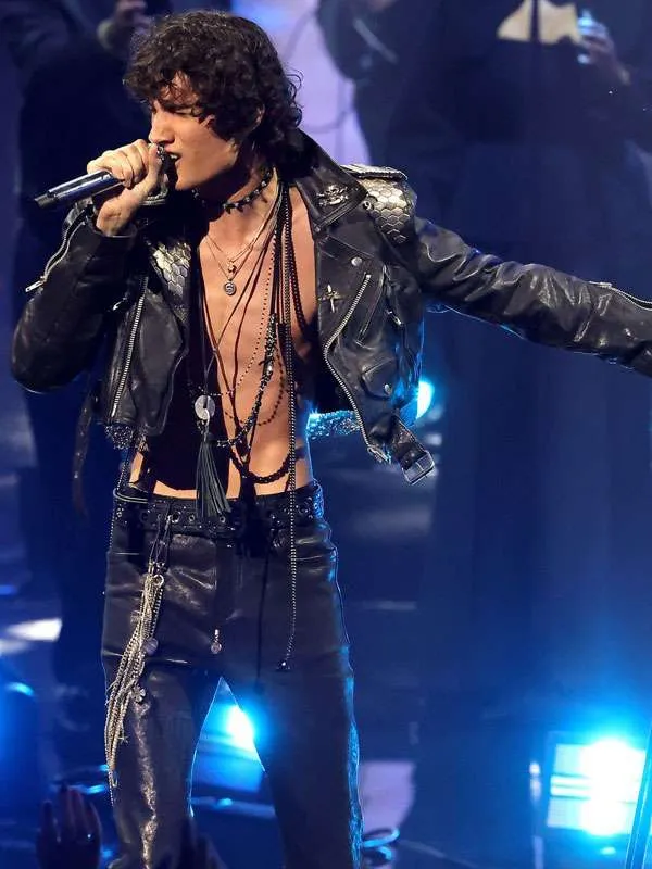 George Michael MTV VMA 2026 Black Cropped Leather Jacket