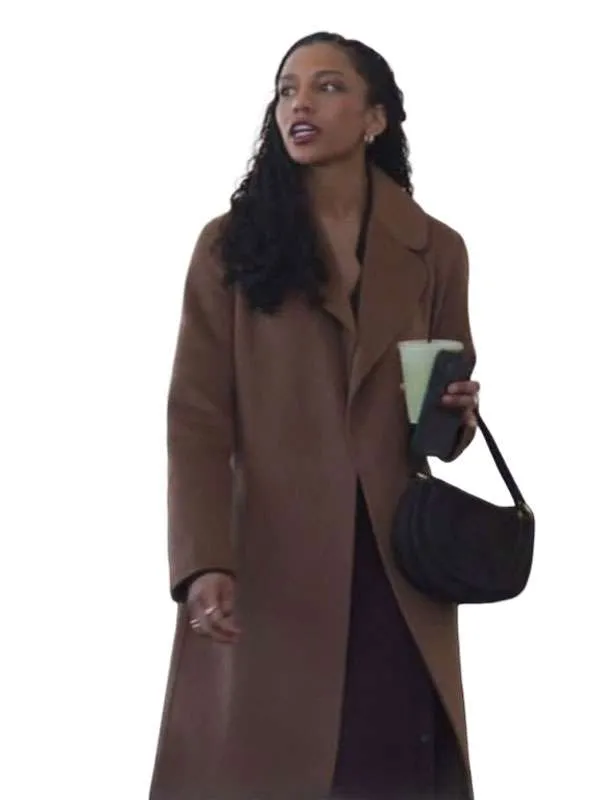 TV Series Line of Fire Sydney Kayana Brown Wool Coat