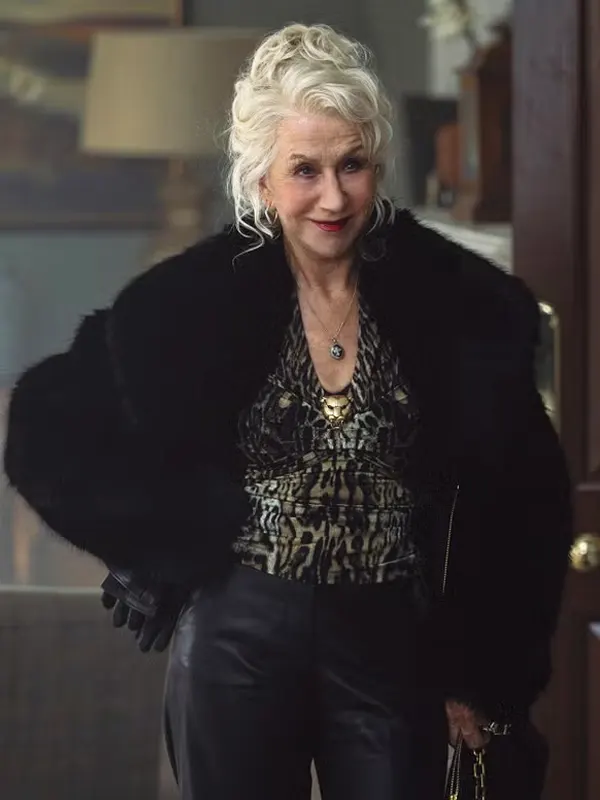 Helen Mirren TV Series MobLand 2026 Maeve Harrigan Black Fur Jacket