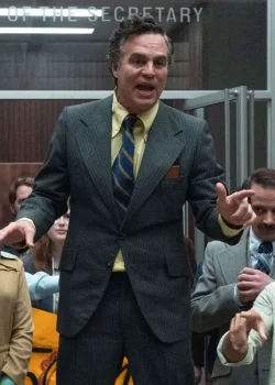 Mark Ruffalo Being Heumann 2026 Pinstripe Suit