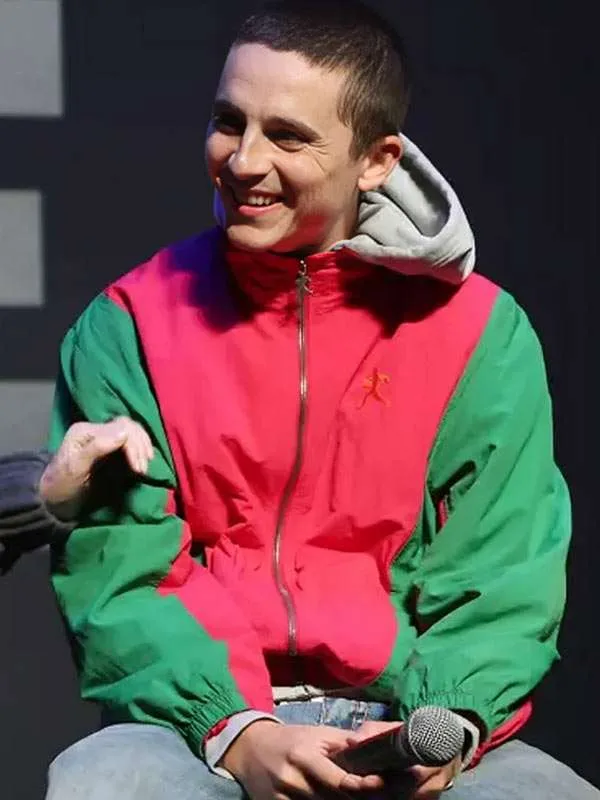 Timothee Chalamet Marty Supreme Red and Green Jacket