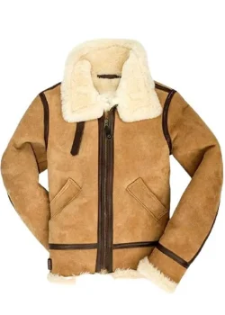 Men’s B3 Bomber Suede Leather Shearling Jacket