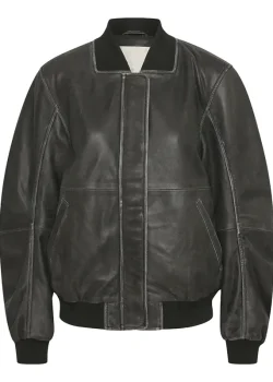 Men’s Black Bomber Leather Jacket