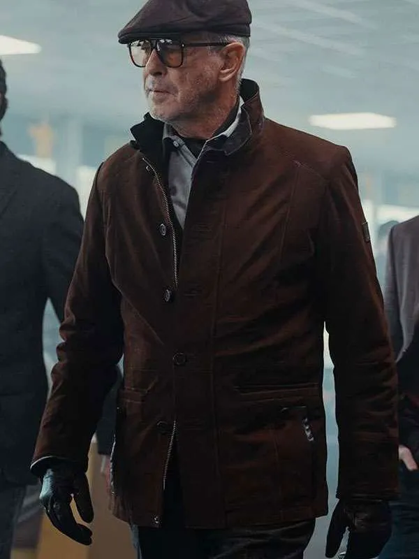 MobLand 2026 Conrad Harrigan Brown Suede Jacket