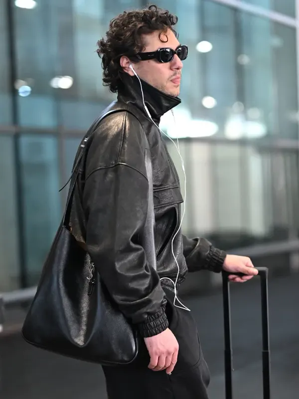 Belmont Cameli PFW 2026 Black Leather Jacket